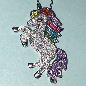 Swarovski Solid Sterling Silver Unicorn Necklace